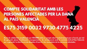 Solidaritat amb afectades per la DANA al País Valencià