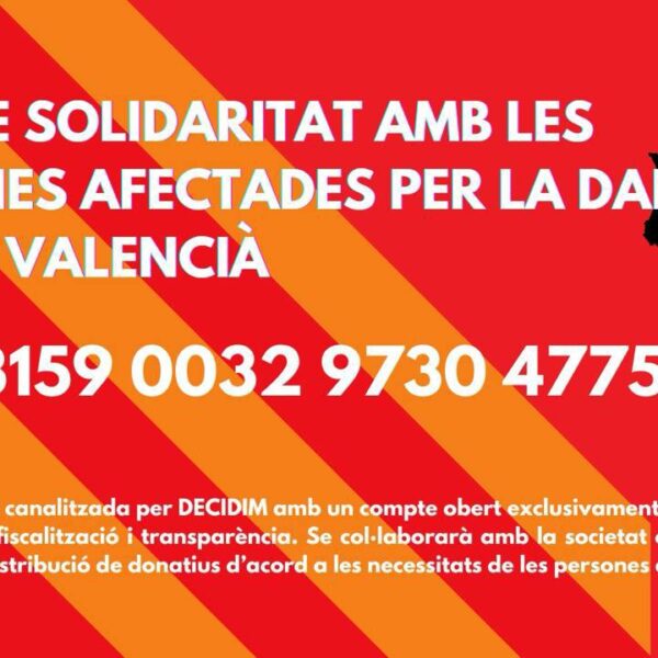 Solidaritat amb afectades per la DANA al País Valencià